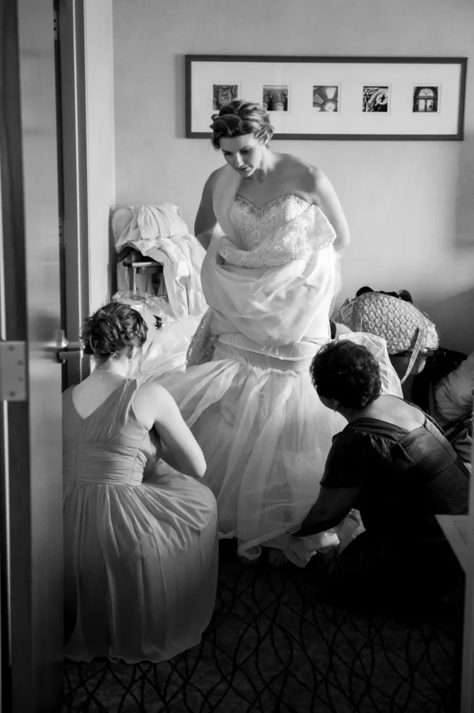 bride getting dressed blackwell columbus