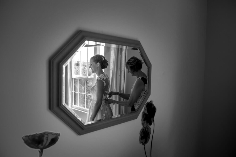 bride mirror bly photography