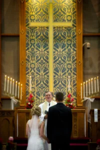 wedding ceremony church cross