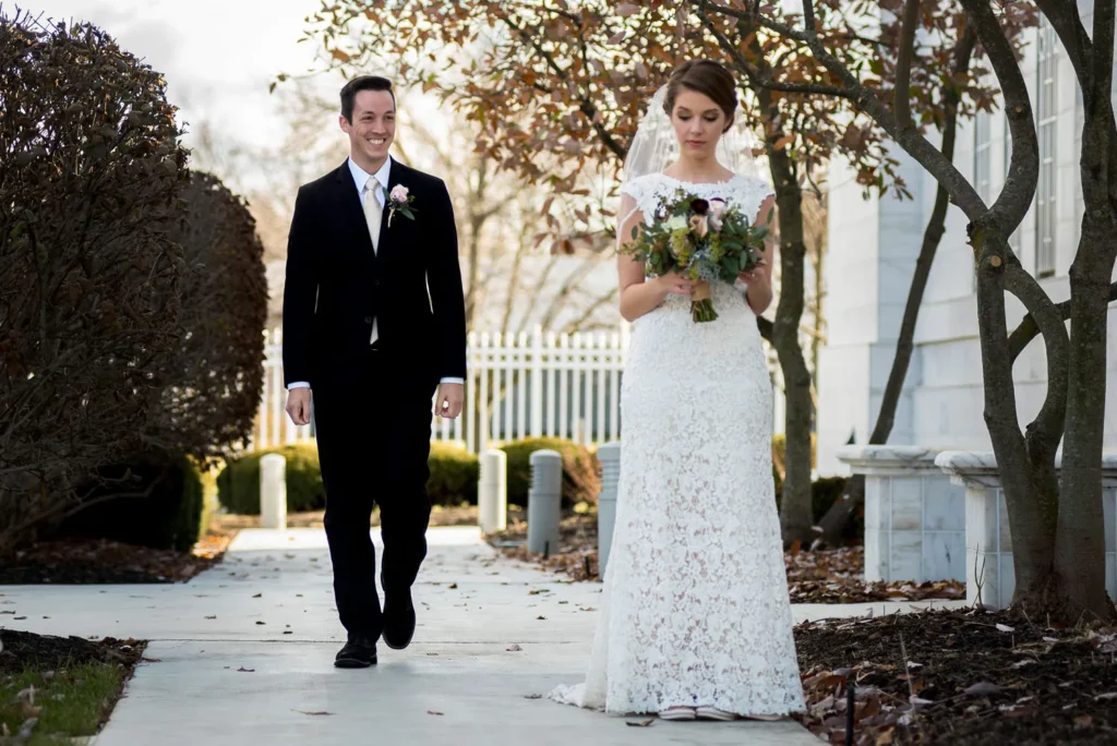 wedding first look lds temple columbus