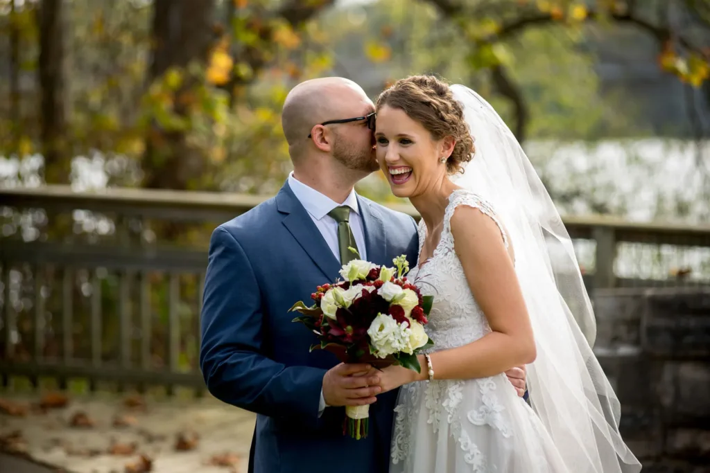 bride groom laughing columbus zoo 1