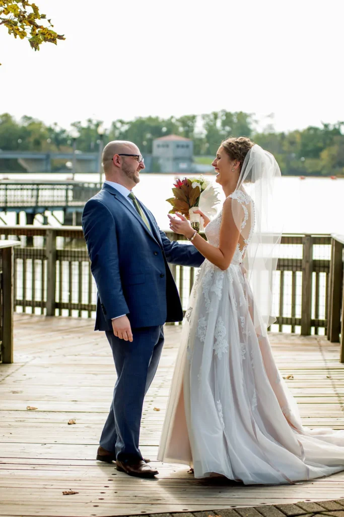 wedding first look columbus zoo