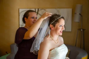 bride veil window light