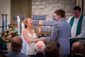 church wedding ceremony laugh