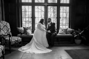 granville inn wedding black white