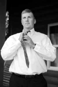 groom getting ready country wedding