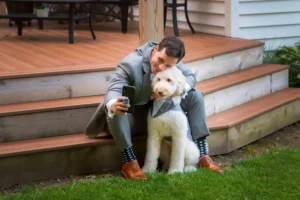 heritage barn wedding dog