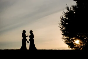 indian bear lodge wedding silhouette