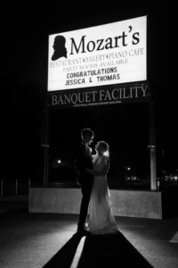 mozarts columbus ohio wedding sign