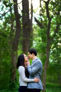 park of roses engagement trees