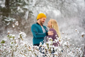 park of roses winter engagement