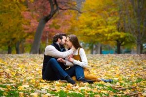 schiller park autumn engagement