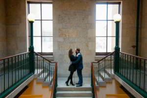 statehouse engagement window portrait