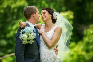 wedding bride groom nature woods 1